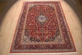 Kashan Tappeto 330x220 (Iran) Annodato A Mano