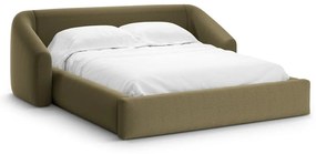Letto matrimoniale imbottito verde con contenitore con rete inclusa 180x200 cm Campi – Cosmopolitan Design