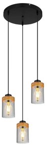 Globo 15557-3H - Lampadario a sospensione con filo FINCA 3xE27/40W/230V metallo/legno
