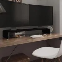 Mobile/Rialzo Porta TV in Vetro Nero 110x30x13 cm 244140