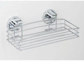 WENKO 20883100 - Mensola rotonda VACUUM-LOC in acciaio 26x15,3 cm cromo lucido