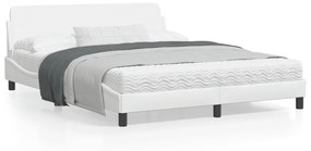 Giroletto Con Testiera Bianco 160x200 Cm İn Similpelle /