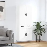 Credenza Bianco Lucido 69,5x34x180 cm in Legno Multistrato 3198179