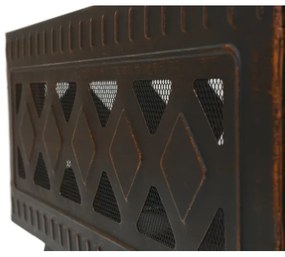 Griglia portatile a legna con griglia nera/patinata