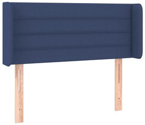 Testiera ad orecchio blu 83x16x78/88cm in tessuto