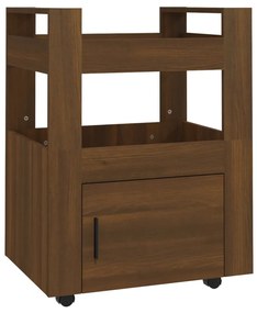 Carrello da cucina rovere marrone 60x45x80 cm legno multistrato