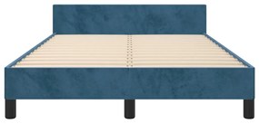 Giroletto con testiera blu scuro 120x200 cm in velluto