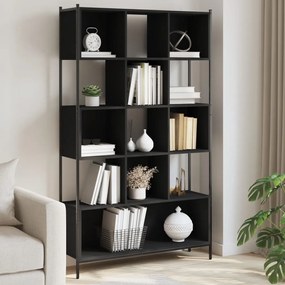 Libreria Nera 102x28x172 cm in Legno Multistrato