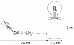Lampada da tavolo moderna nera 13 cm - Cylinder