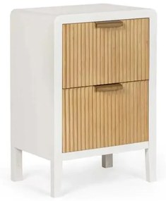 Cassettiera 2 cassetti Charley colore bianco - naturale 40X30X60H