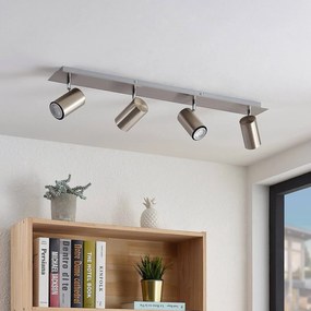 Lindby Joffrey spot soffitto 4 luci 80 cm nichel