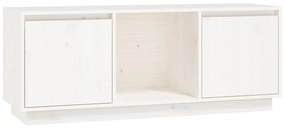 Mobile porta tv bianco 110,5x35x44 cm in legno massello di pino