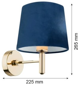 Argon 4348 - Applique PONTE 1xE27/15W/230V blu/ottone