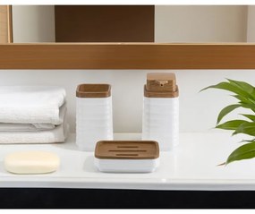 Set da bagno WAVE 5 pz bianco/marrone