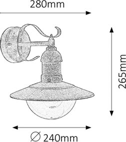 Brilagi - Applique da esterno MOLDE 1xE27/60W/230V IP44 bronzo/patina
