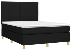 Giroletto a molle con materasso nero 140x200 cm in tessuto