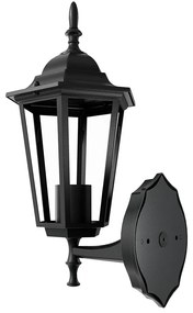 Applique Lanterna da Esterno IP54 E27 Nera - Serie TOSCA 1A