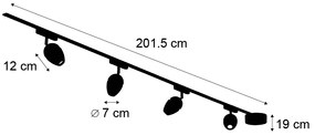 Modern railsysteem met 4 spots zwart 1-fase - Magnetic Eggy