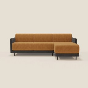 Narciso divano letto angolare con materasso alto 18 cm e penisola contenitore in tessuto bicolore impermeabile T11 e T06