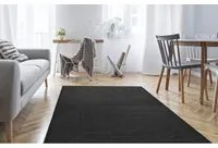 Tappeto Con Bordatura, Vinile Deblon in PVC Antiscivolo e Resistente. Nero 120x180 cm