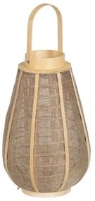 Lanterna Portacandele Lanterna Beige Naturale Juta Cristallo 26 x 26 x 41 cm