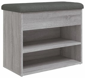 Panca porta scarpe grigio sonoma 62x32x50 cm legno multistrato