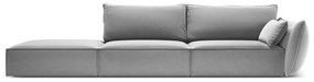 Divano grigio chiaro con penisola a destra con rivestimento in velluto 264 cm Vanda – Mazzini Sofas
