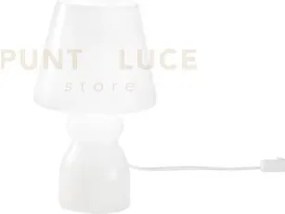 Lumetto gleam interamente in vetro bianco 1 luce attacco e27 17x255cm