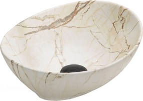 Mexen Elza lavabo da appoggio 40 x 33 cm, pietra beige - 21014095
