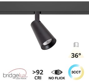 Faro LED 15W Magnetico CCT CRI92 36° Nero 48V - BRIDGELUX LED Colore Bianco Variabile CCT