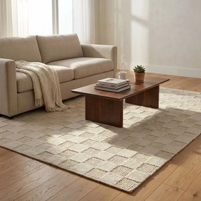 OVIEDO - tappeto in lana avorio con decoro