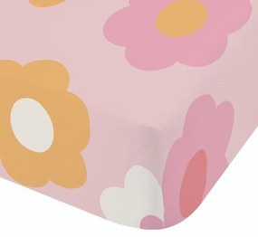 Lenzuolo con angoli per bambini rosa per letto matrimoniale 135x190 cm Retro Daisy – Catherine Lansfield