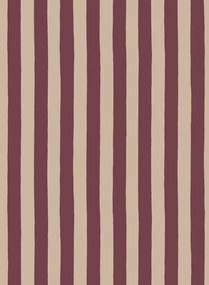 Josephine Munsey Carta da parati Medium Hand Painted Stripe - Red Current/ Shiitake
