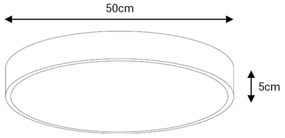 Plafoniera LED FELIZ LED/50W/230V 4000K diametro 50 cm nero