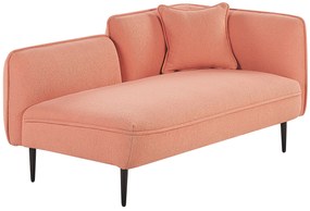 Chaise longue destra bouclé rosa pesca CHEVANNES Beliani