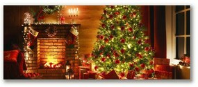 Stampa quadro su tela Albero di Natale Natale Camino Regalo 100x50 cm