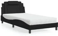 Letto con Materasso Nero 100x200 cm in Similpelle 3208775