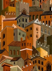 Arte International Carta da parati Citta di Castello - Terracotta