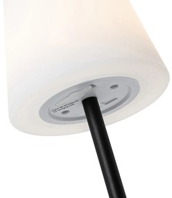 Lampada da tavolo ricaricabile nera con LED e dimmer IP54 - Jude