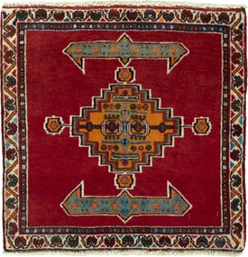 Shiraz Tappeto persiano 60x60 Rosso (Iran) Annodato A Mano
