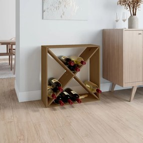Portavini Marrone Ambra 62x25x62 Cm İn Legno Massello Di Pino /