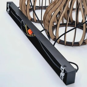 Lampadario a sospensione con filo TUCCI 3xE27/15W/230V quercia/nero