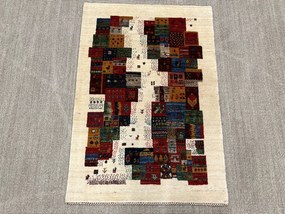 Loribaft Tappeto persiano 80x120 Verde (Iran) Annodato A Mano