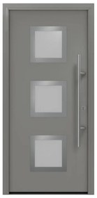 Portoncino d'ingresso HORMANN Iso Pro Secur 810s con vetro L 90 x H 210 cm in acciaio grigio, apertura tirare a destra