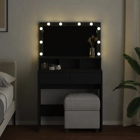 Toeletta con led nera 80x41x134,5 cm