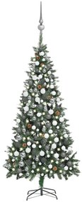 Albero di Natale Preilluminato con Palline e Pigne, Albero di Natale Preilluminato con Palline e Pigne 210 cm IV