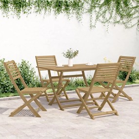 Set da pranzo per giardino 5 pz in legno massello di acacia