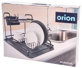 Scolapiatti a due livelli in metallo nero 42,5x32 cm Radka - Orion