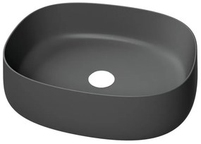 Lavabo da appoggio Paddle rettangolare in ceramica L 50 x H 40 x P 40 cm nero