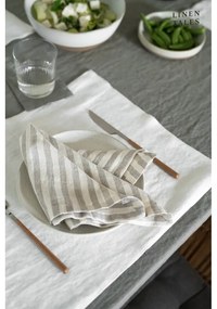 Asciugamano di lino 45x65 cm Natural White Stripes - Linen Tales